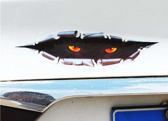 Panther Cat Eyes Looking Through Tear Style Sticker