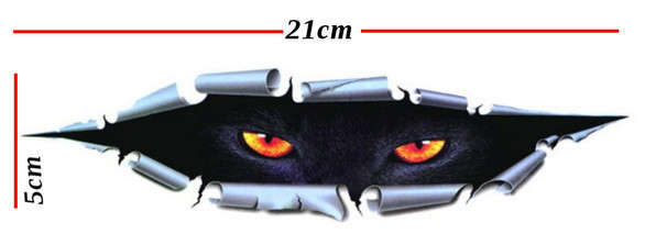 Panther Cat Eyes Looking Through Tear Style Sticker