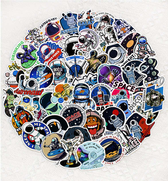 50 Stickers - Illustrated Pop Culture Space Astronauts