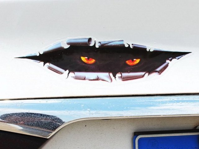 Panther Cat Eyes Looking Through Tear Style Sticker