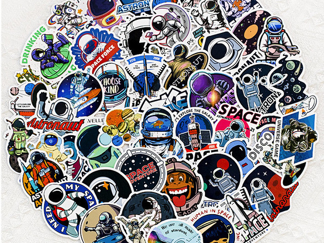 50 Stickers - Illustrated Pop Culture Space Astronauts