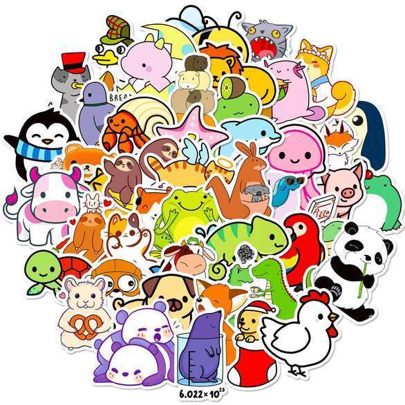 50 Stickers - Cute Illustrated Animals Set #2
