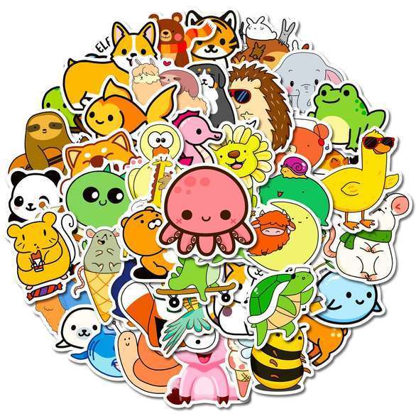 50 Stickers - Cute Illustrated Animals Set #3