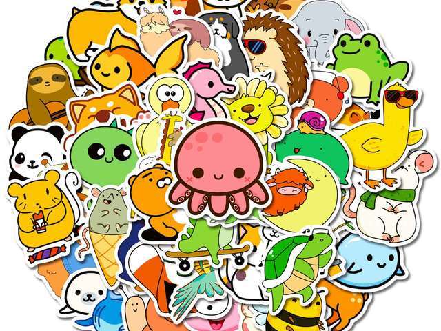 50 Stickers - Cute Illustrated Animals Set #3