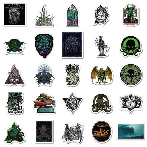 50 Stickers - Cthulhu Lovecraftian Lore