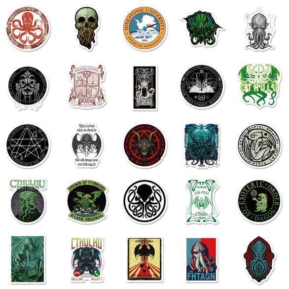 50 Stickers - Cthulhu Lovecraftian Lore