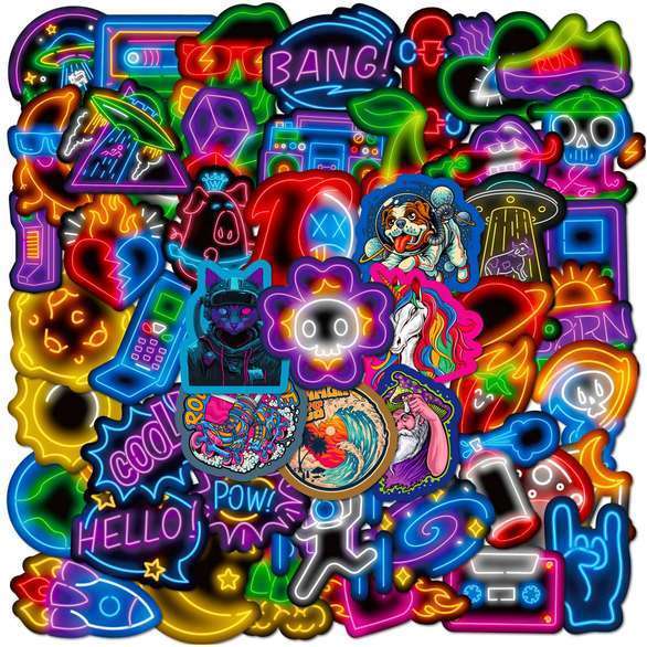 50 Stickers - Neon Signs
