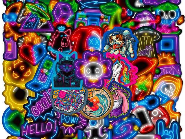 50 Stickers - Neon Signs