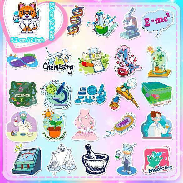 50 Stickers - Science
