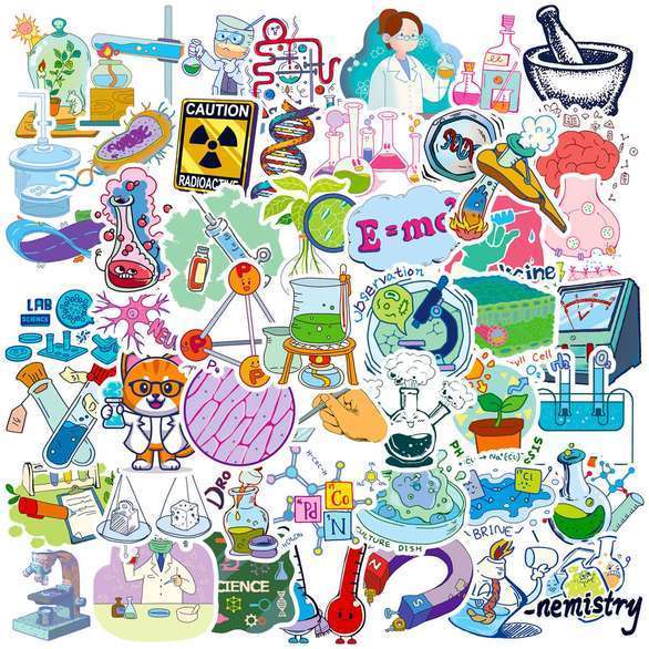 50 Stickers - Science