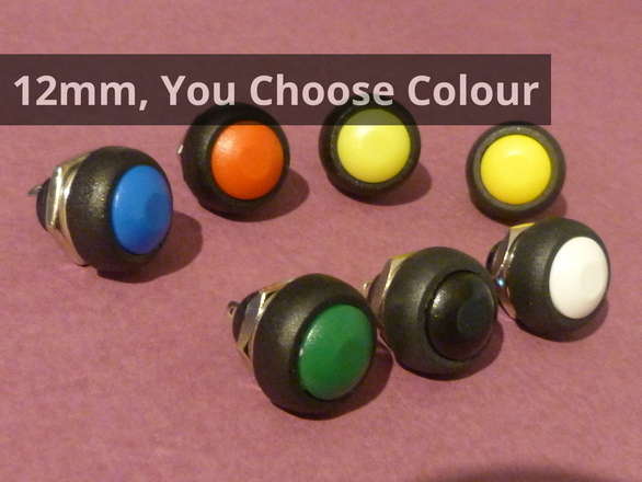 Momentary Push Button Switch, 12mm Hole Size