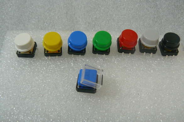 Tact Switch Through Hole With Button Cap - You Choose Colour/Style - 12mm