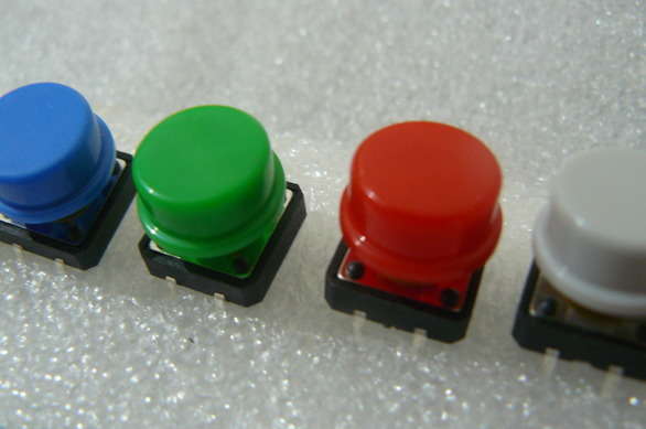 Tact Switch Through Hole With Button Cap - You Choose Colour/Style - 12mm