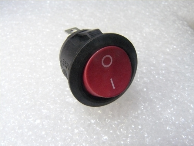 Red On/Off Switch (Rocker) Panel Mount Round