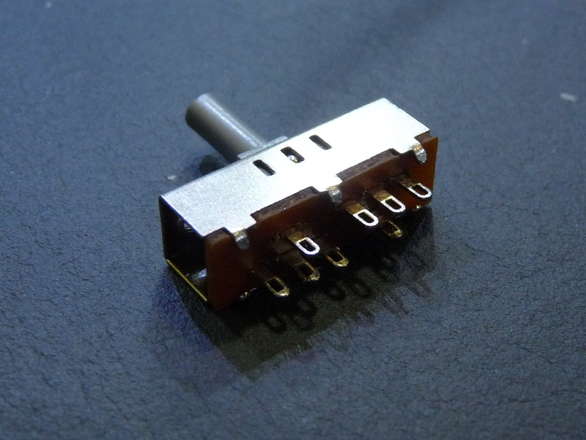 Behind Panel Mount Mini DP3T Three Position Slide Switch