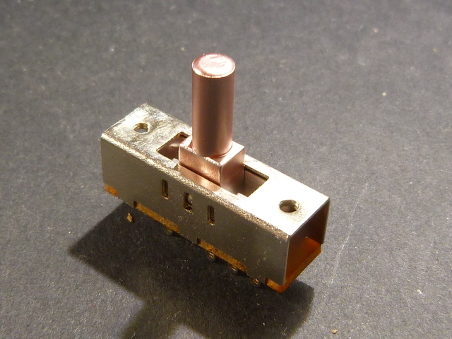 Behind Panel Mount Mini DP3T Three Position Slide Switch