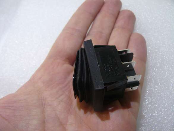 Very Large On-Off-On (DPDT/DPCO) Rubber Booted Rocker Switch Panel Mount