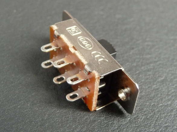 Chunky Panel Mount Toggle Slide Switch - DPDT Center Off (A-Off-B)
