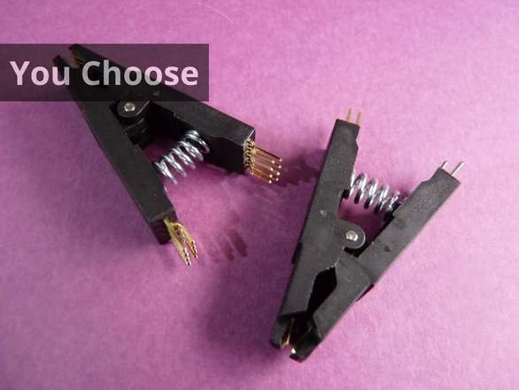 SOP/SOIC  Test Clip, Offset Pins To Fit Dupont Wires, Choose 8 or 16 Pin