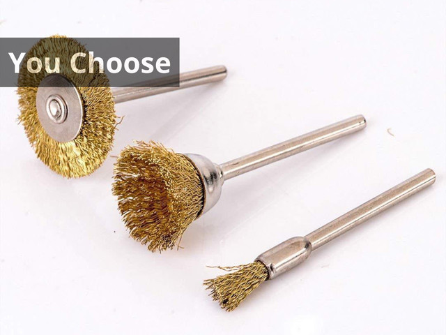 Rotary Tool Fit Dremel Brass Wire Brush, You Choose Type