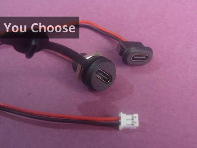 USB Socket Type-C Panel Mount - 2 Wire
