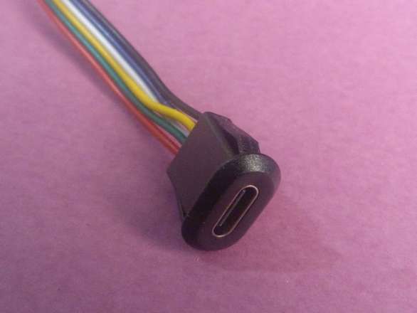 USB Socket Type-C Panel Mount - 6 Wire