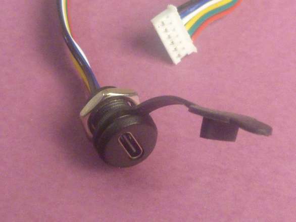 USB Socket Type-C Panel Mount - 6 Wire