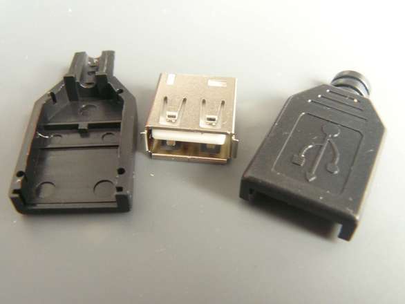 USB Type-A Female Solderable Line Socket