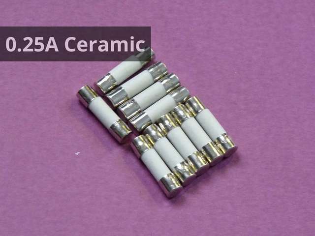 0.25A F0.25AL250V Ceramic 5x20 Fast Fuses - You Choose Value - 10/Pack