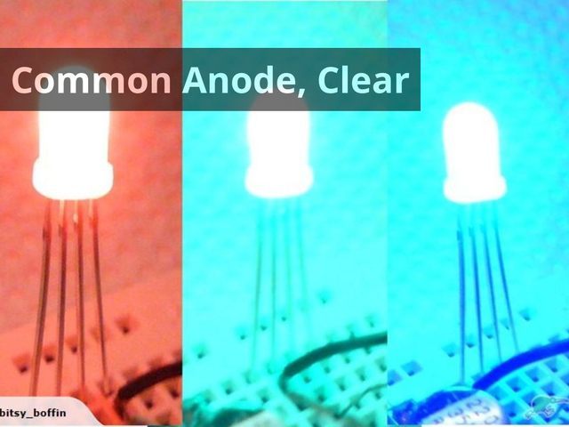 (10 of) RGB LED 5mm Common Anode Water Clear