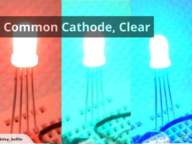 (10 of) RGB LED 5mm Common Cathode Water Clear
