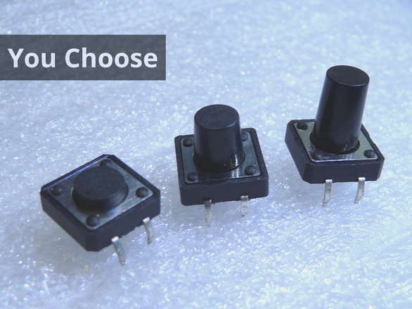 Jumbo 12x12 Through Hole Tact Switch - You Choose Height - 4/Pack