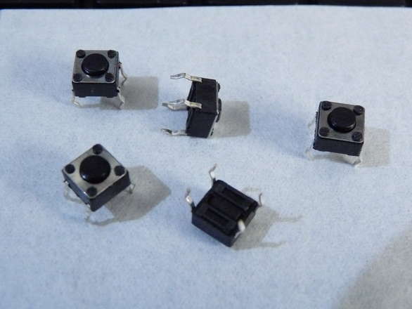 (5 of) Tact Switch Push Button, Through Hole