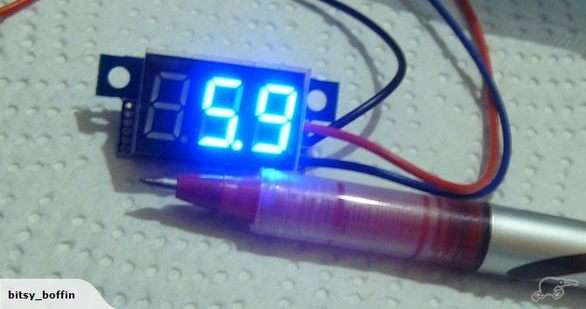 Voltmeter 0-99V 3 Wire, Blue